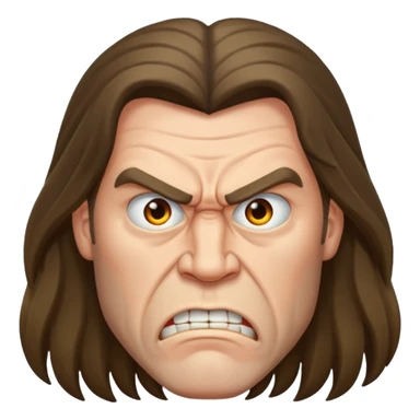 angry long haired man portrait sticker
