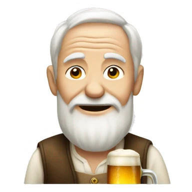 old man with beer sticker