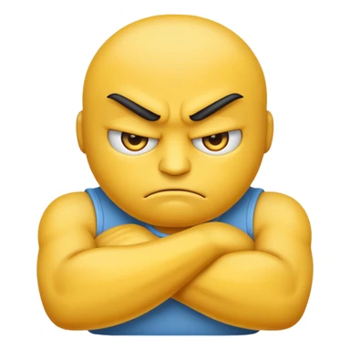 A angry emoji with arms crossed sticker