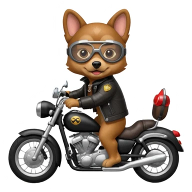 Dog riding a motorcycle sticker