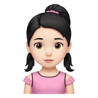 una chica pequeña con una cola color negro  de 4 años sticker