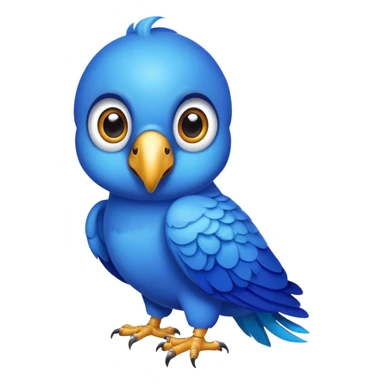 cute blue parrot with big eyes, inspired by Rio sticker