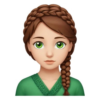 D’une fille au yeux vert avec les cheveux marron mode tresse collée et voilà  sticker
