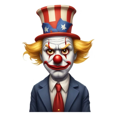 President Donald trump as a sad and angry clown  sticker