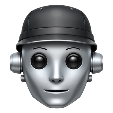 robot wearing a cap sticker