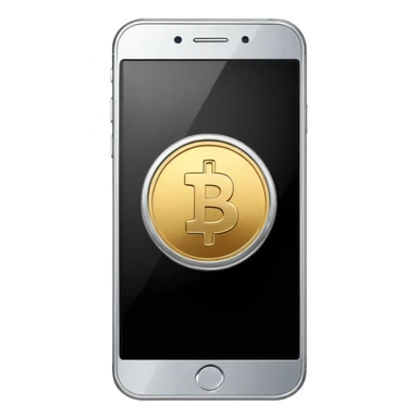 smartphone with a play button and a coin symbol sticker