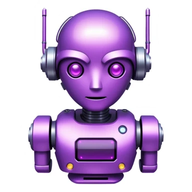 glitter purple cyberpunk robot sticker
