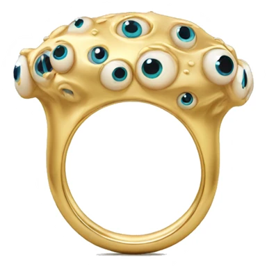 thin gold ring studded with eyeballs sticker