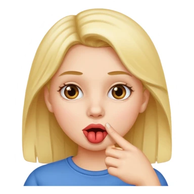 Chica  con un dedo en la boca  sticker