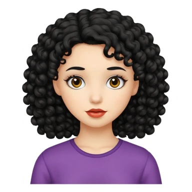 Ragazza con i capelli ricci neri sticker