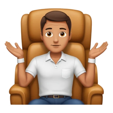 Guy in a chair asking sticker