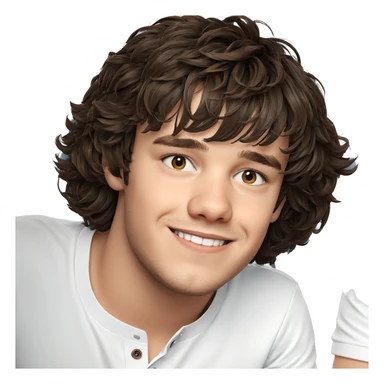 smiling boy with brown hair sticker