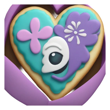 Teal purple Cookie heart with ohana sticker