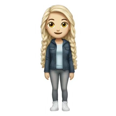 white Girl with plushy sticker