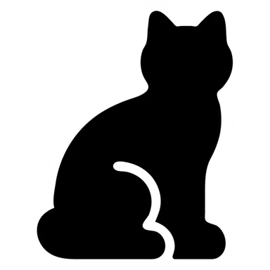 solid filled icon of a cat sticker