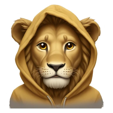 Lion in a hoodie sticker