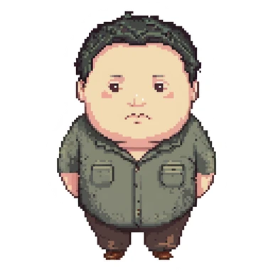 middle aged man, a little fat with really short dark hair sticker