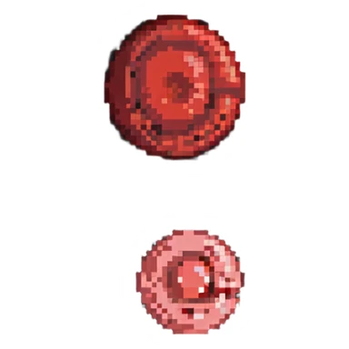 Pale red blood cell next to a normal red blood cell showing anemia comparison sticker