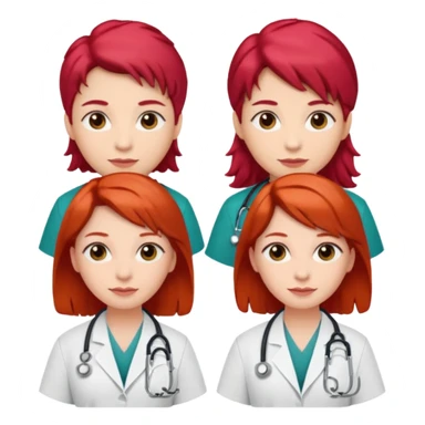 doctors with red hairclips sticker