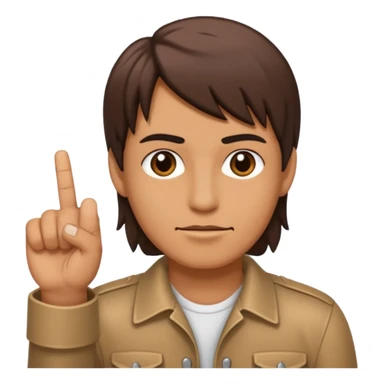 rock hand with the middle and index finger crossing over, middle behind index sticker