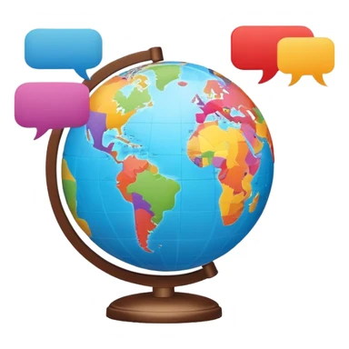 globe with translation speech bubbles sticker