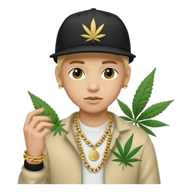 dealer white rom gang with cannabis on hand styler gangster sticker