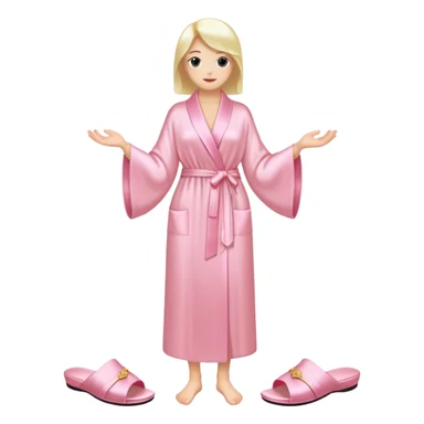 Light pink silk slippers and robe sticker