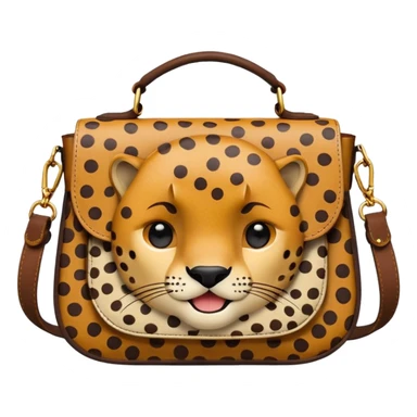 brown cheetah printed 2000s bag sticker