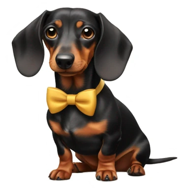 dachshund with a bow sticker