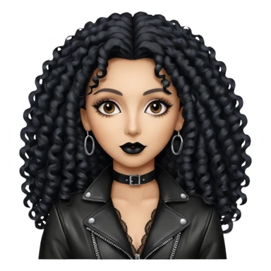 realistic cinematic singer Cher in a typical rocker's dangerous attractive outfit with leather and lace, half-naked, huge curly hair like in the video If I Could Turn Back Time sticker