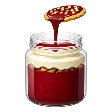 Emoji de un tarro de galletas Red Velvet con pepitas de chocolate blanco sticker
