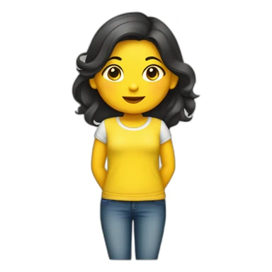 Niña gordita con camiseta amarilla sticker