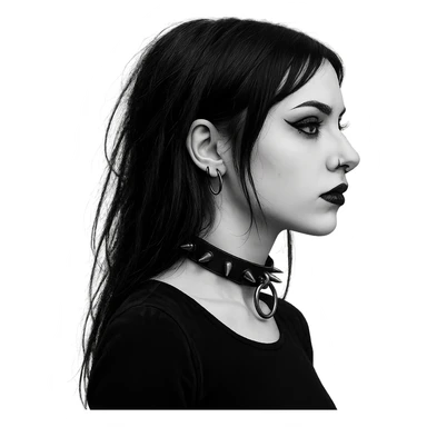 goth  profile girl, remove background sticker
