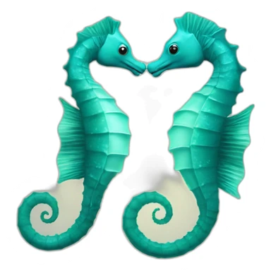 two seahorses with coiled tails sticker