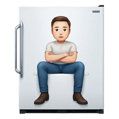 Elon Musk is sitting on the fridge. sticker