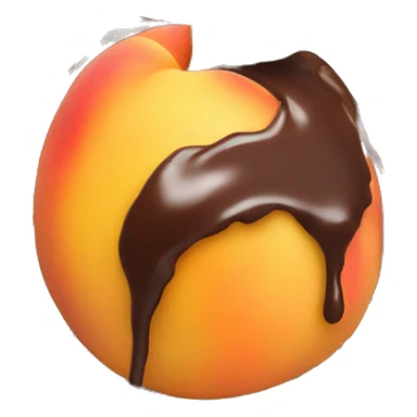 Peach emoji dripped in chocolate sticker