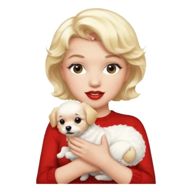 Marilyn Monroe, with cute dog sticker