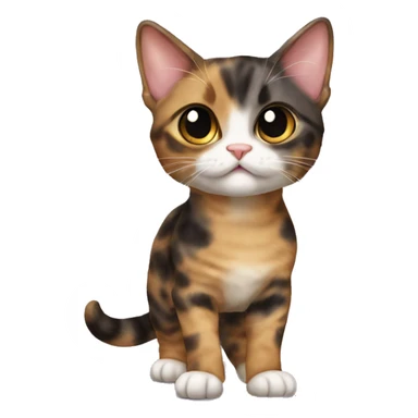 Tortie munchkin cat standing sticker