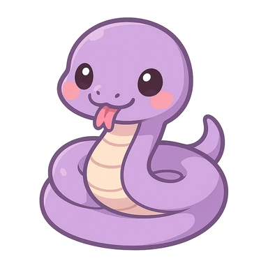 stylized purple snake with a playful expression sticker