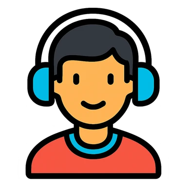A guy with headphones sticker