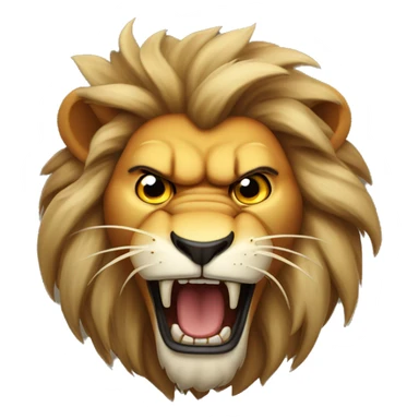 Very serious and Angry lion roars wriggling his head sticker