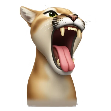 smile puma licking paw sticker
