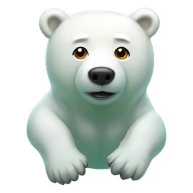 white bear swimming sticker