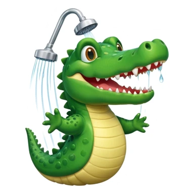 Cute crocodile is showing under the shower like game Where's my water sticker