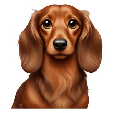 Long haired dachshund red sticker