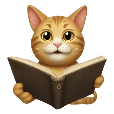 Cat reading lord of the ring sticker