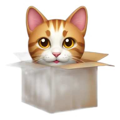 cat from gift box sticker
