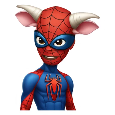 Spiderman with cow head sticker