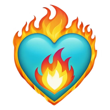 Make flaming hearts in all colours sticker