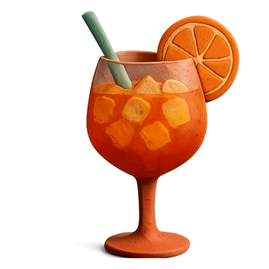 Aperol Spritz cocktail in claymation style sticker